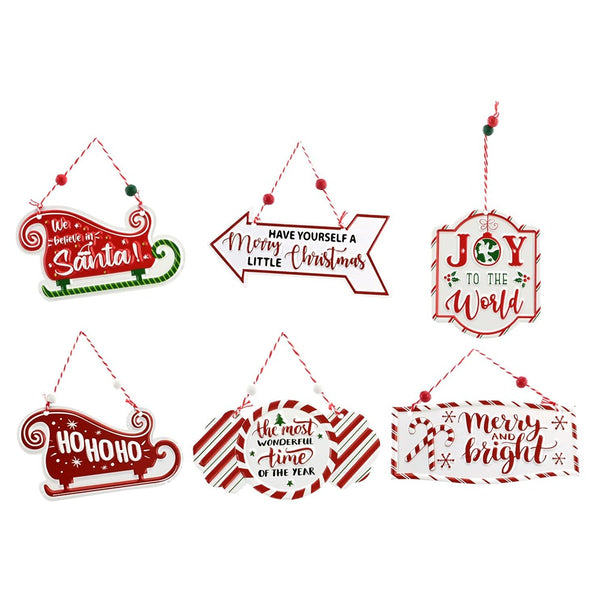 Festive Magic Metal Christmas Hanging Sign - Assorted Designs and Colours
