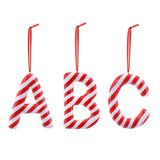 Festive Magic Candy Cane Alphabet Hanging Decoration - 10cm, Assorted Letters