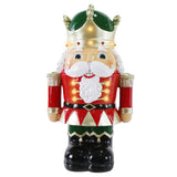 Festive Magic LED Nutcracker King Christmas Figurine - Warm White Lights, 31cm