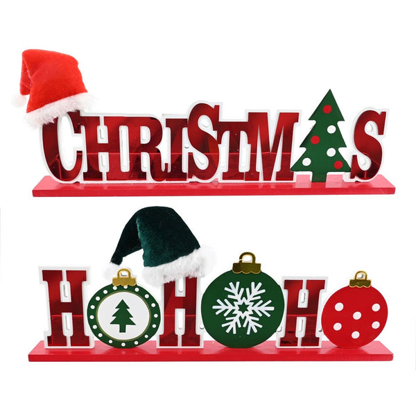 Festive Magic Freestanding Christmas Mirror Table Sign - Assorted Designs