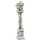 Festive Magic LED Double Lantern Christmas Lamp Post - Whitewashed, 85cm