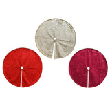 Festive Magic Crushed Velvet Christmas Tree Skirt - 120cm, Assorted Colours