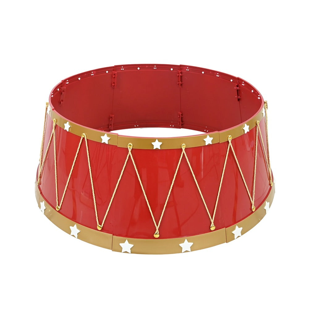 Festive Magic Traditional Toy Drum Christmas Tree Collar - Red, Gold and White