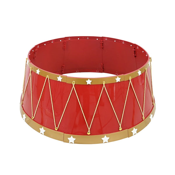 Festive Magic Traditional Toy Drum Christmas Tree Collar - Red, Gold and White