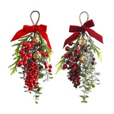Festive Magic Assorted Berry and Jingle Bell Christmas Hanger - Red, Burgundy
