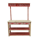 Festive Magic Merry Christmas Wooden Display Hutch - Red, White and Natural Wood
