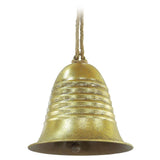 Festive Magic Antique Gold Ribbed Hanging Christmas Bell - 21cm, Twine Loop