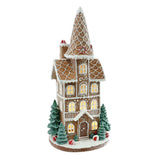 Festive Magic LED Iced Gingerbread Tall House Decoration - Warm Glow