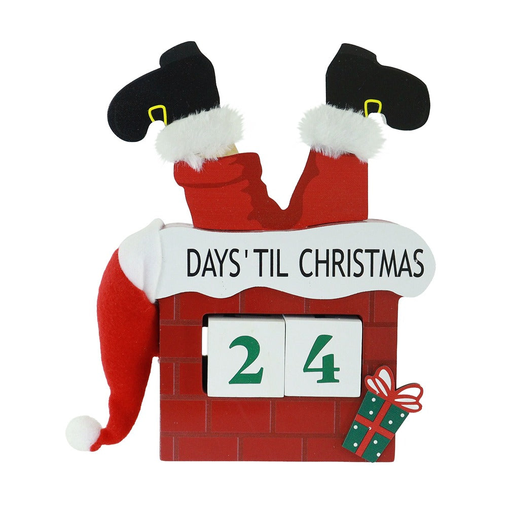 Festive Magic Santa Chimney Christmas Countdown Decoration - Number Blocks