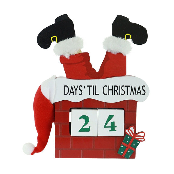 Festive Magic Santa Chimney Christmas Countdown Decoration - Number Blocks