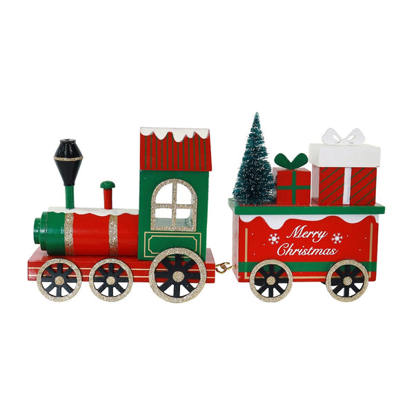 Festive Magic Christmas Locomotive Train Ornament - Red, Green and Gold