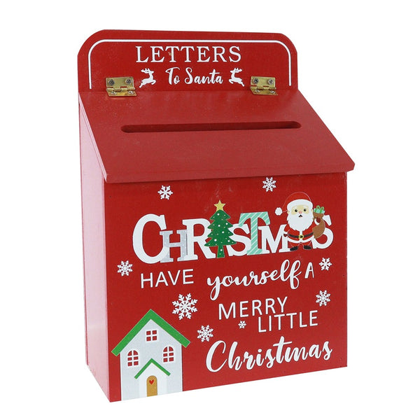 Festive Magic Red Letters to Santa Christmas Letter Box - Hinged Top