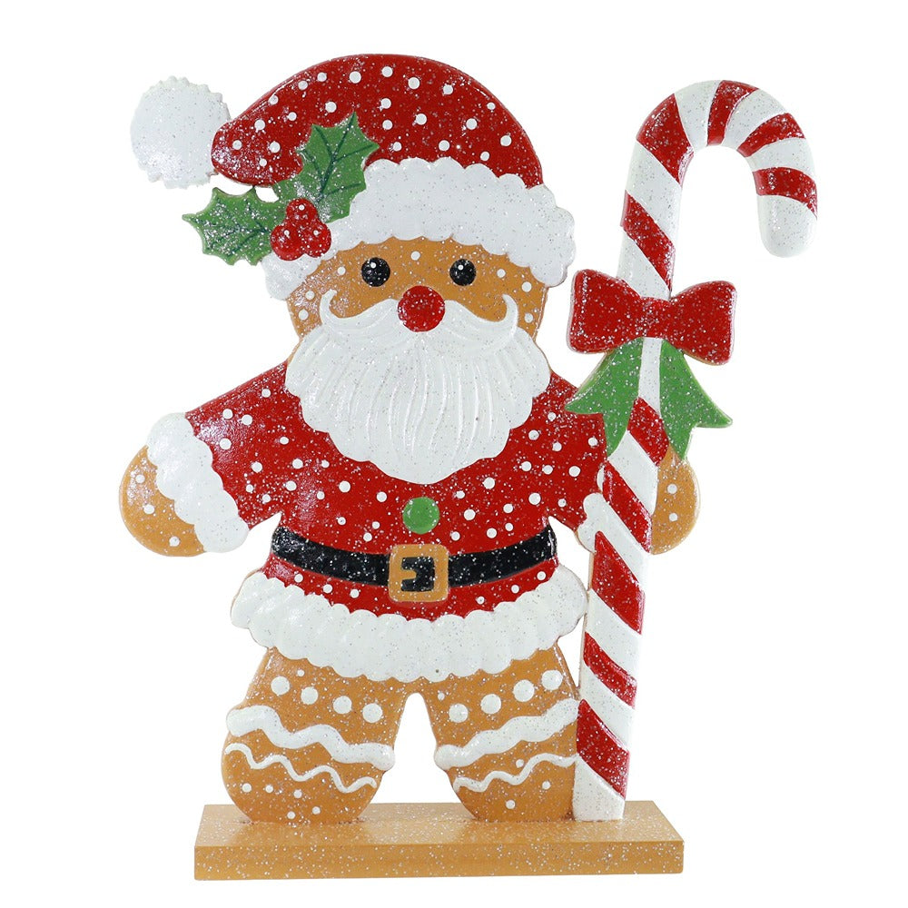 Festive Magic Gingerbread Santa Christmas Decoration - 60cm, Polyresin
