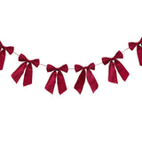 Festive Magic Burgundy Velveteen Bow Christmas Garland - 1.5m