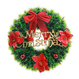 Festive Magic Merry Christmas Tinsel Wreath - Red, Green and Gold, 40cm
