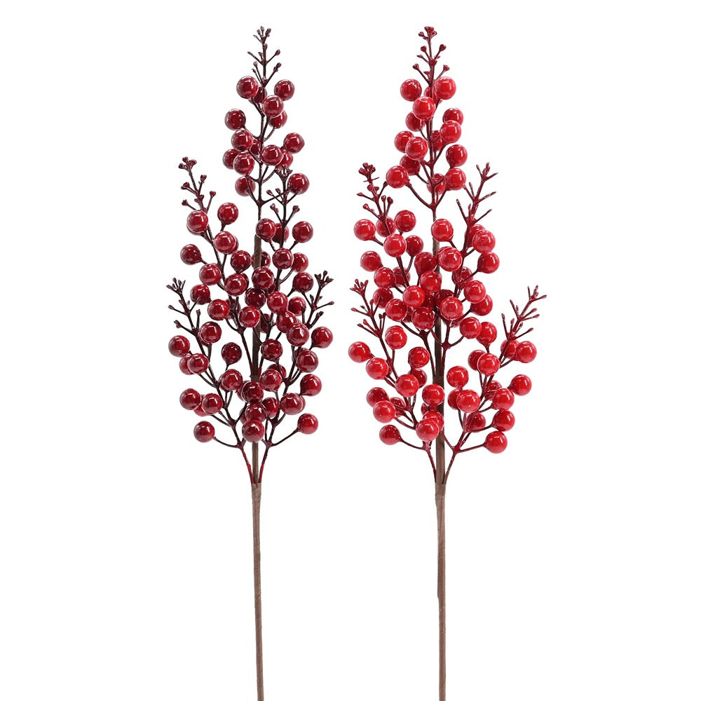 Festive Magic Glossy Christmas Berry Stem Decoration - 50cm, Assorted Colours