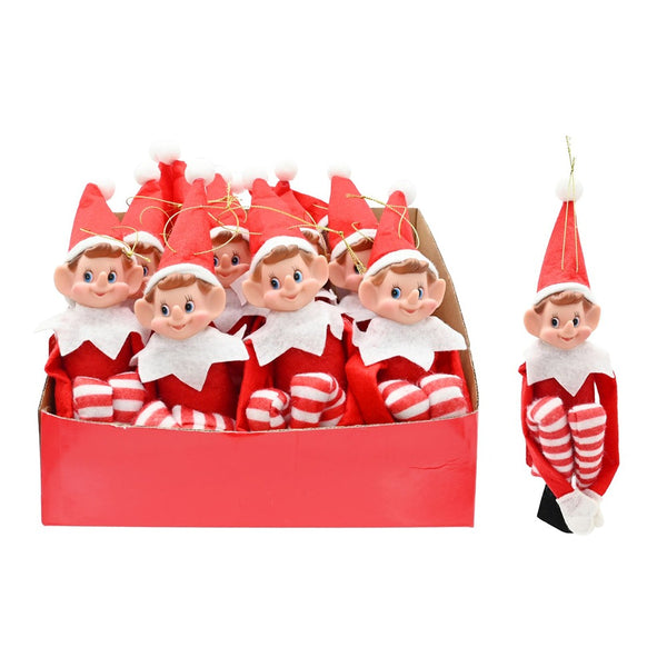 Festive Magic Shelf-Sitting Christmas Elf Decoration - 33cm, Assorted Designs