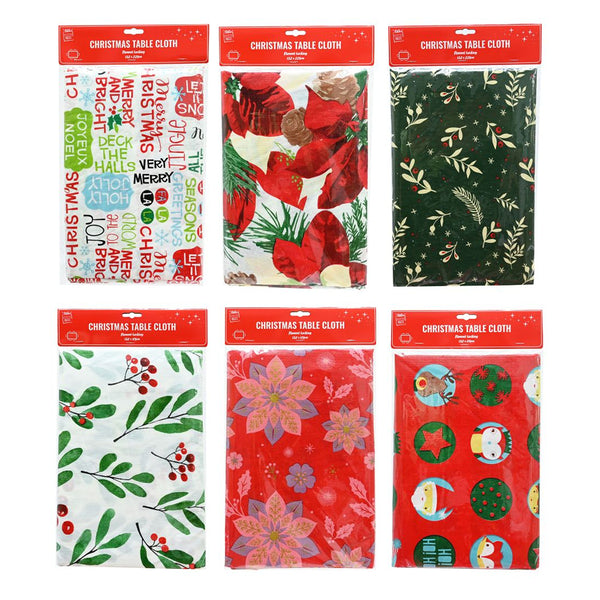 Vinyl Tablecloth Rectangular | 2 Sizes, Flannel Back, Assorted Designs