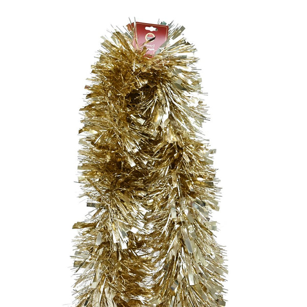 Tinsel 2m Chunky Mixed Cut Gold | 20cm Width, Fine and Wide Cuts