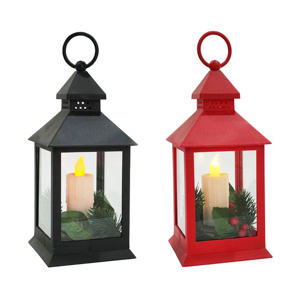 LED Taper Candle Lantern with Decorative Design | Assorted Colours