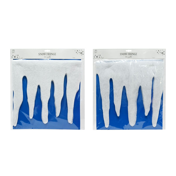 Artificial Snow Fringe White 2m | Assorted Designs, Plain and Silver Glitter
