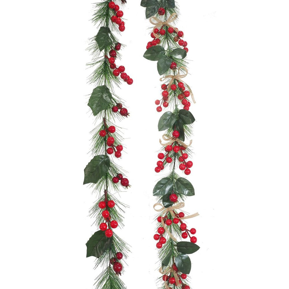 Festive Magic Pine, Berry and Holly Christmas Garland - 180cm, Assorted Designs
