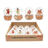 Festive Magic Gingerbread Christmas Waterball Ornament - 45mm, Assorted Designs