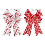 Festive Magic Glitter Candy-Cane Striped Christmas Bow - Assorted Colours