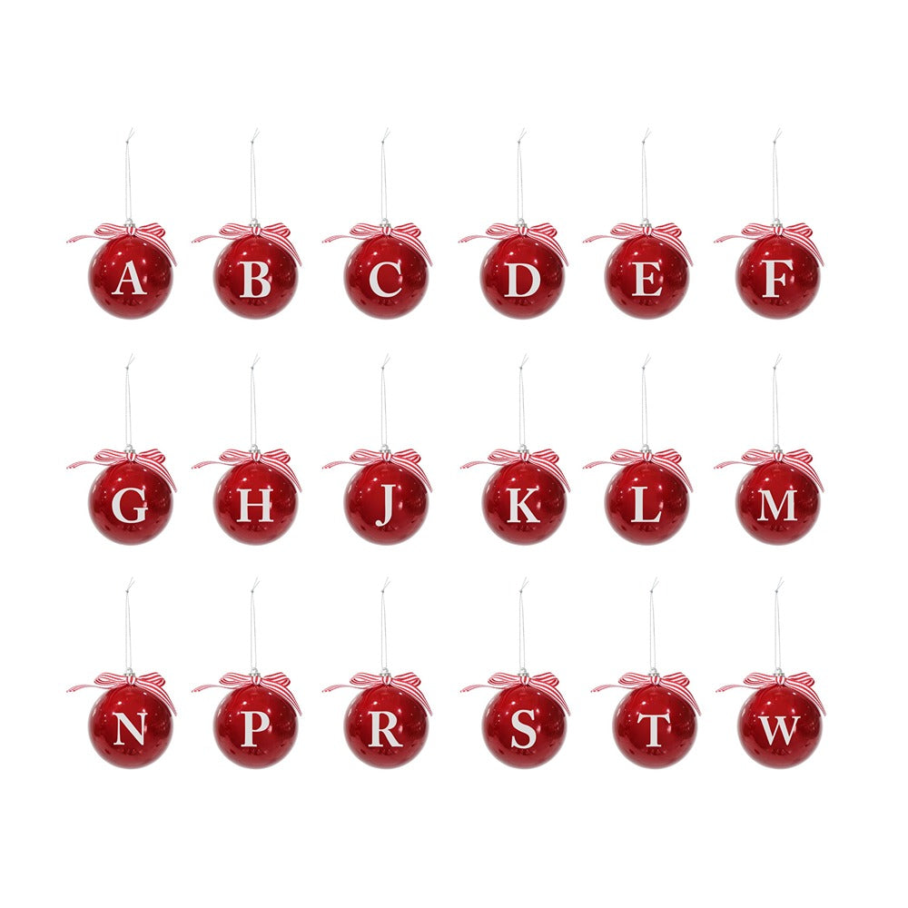 Festive Magic Glossy Red Initial Christmas Bauble - 8cm, Assorted Letters