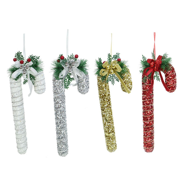 Sparkle Candy Cane Christmas Decoration | 33cm, Assorted Colours