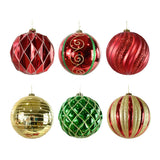 Festive Magic Assorted Jumbo Christmas Bauble - 15cm, Red, Green and Gold
