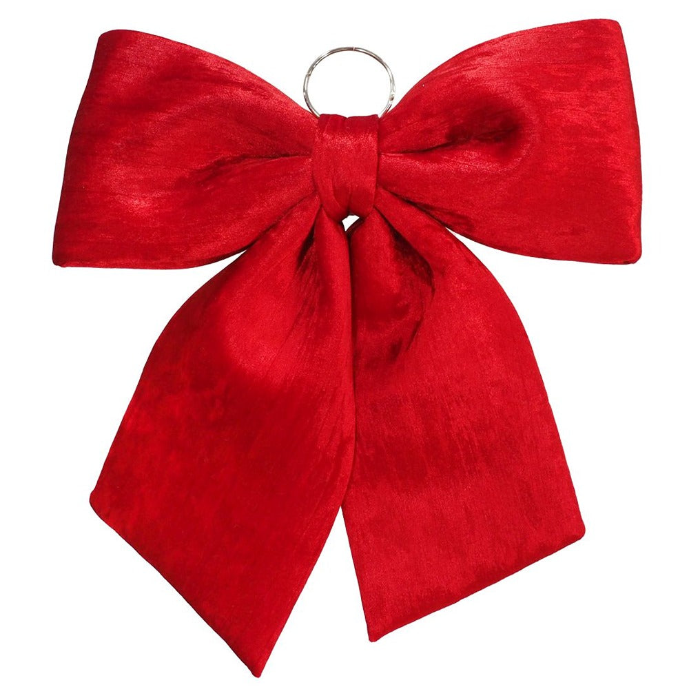 Festive Magic Jumbo Velveteen Christmas Bow Hanger - Red, Velvet Effect