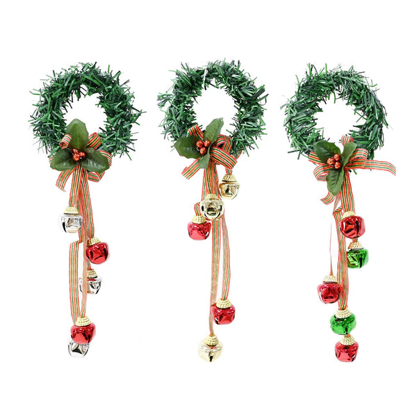 Tinsel Nutbell Hanger | 30cm, Assorted Colours, 5 Shiny Nutbells