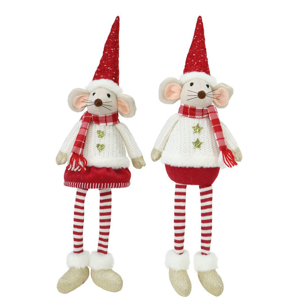 Festive Mouse Knit Jumper Decoration 60cm | Assorted Designs, Dangly