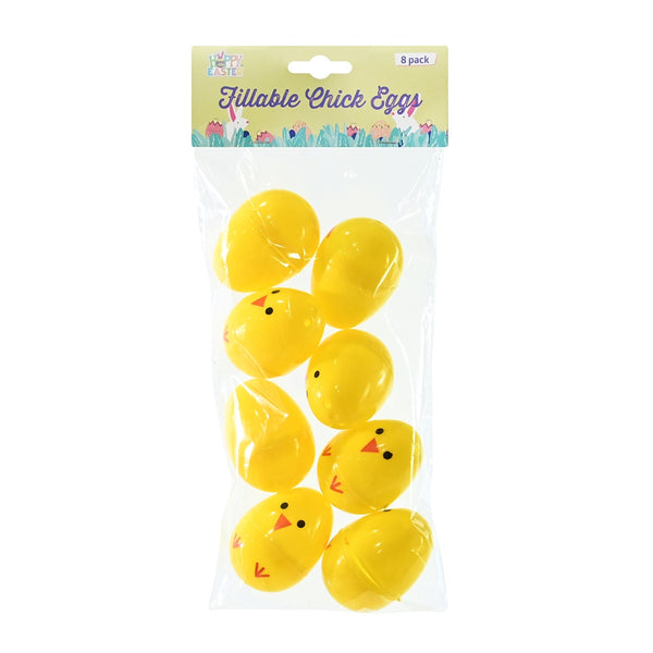 Easter Chick Fillable Eggs - 8 Pack