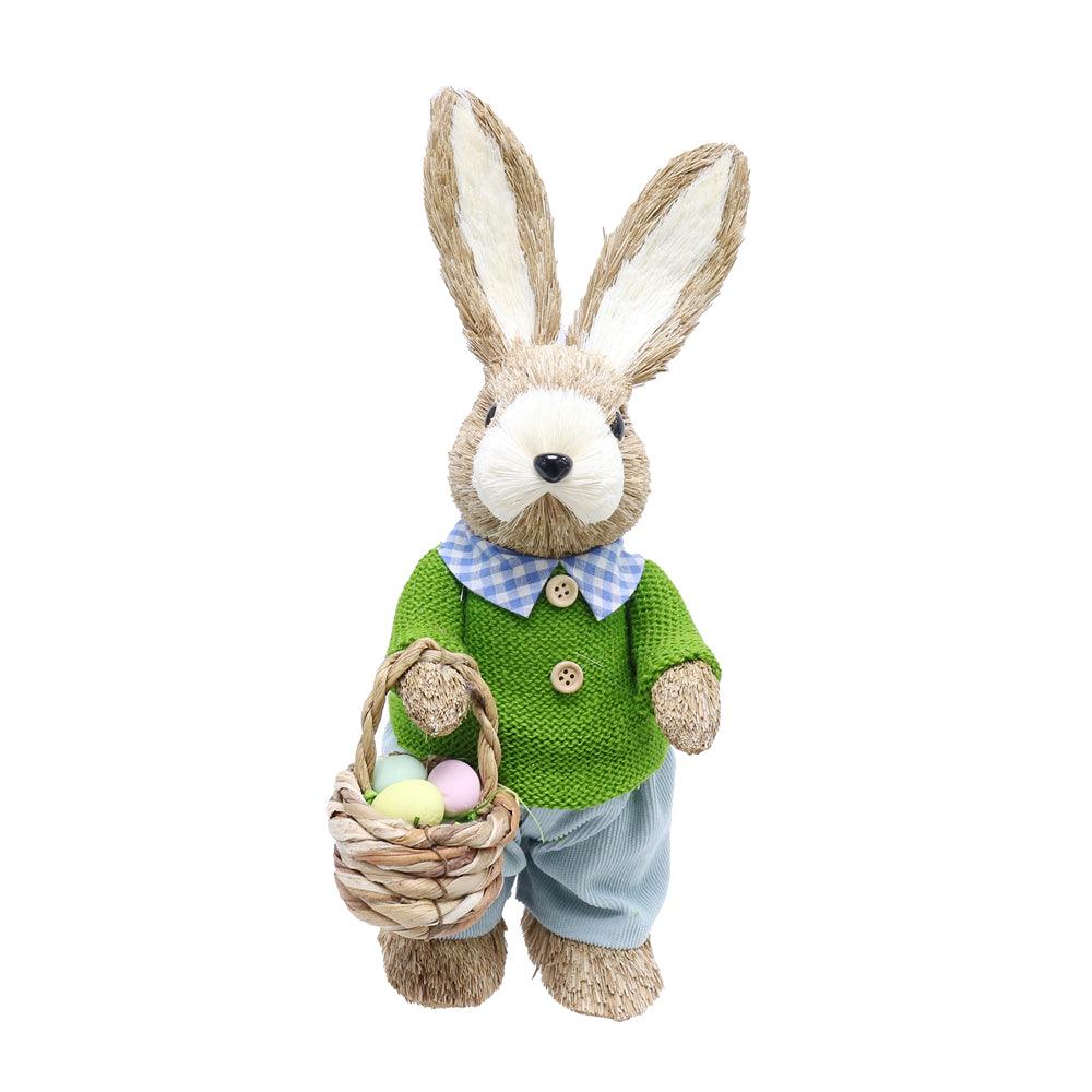UBL Straw Bunny with Basket | Assorted | 34cm