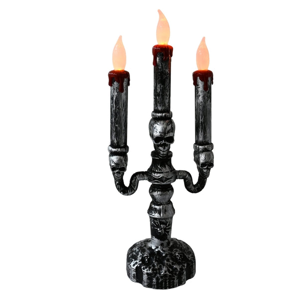 Halloween Light Up Skeleton Candelabra | Battery Operated, 32cm Height