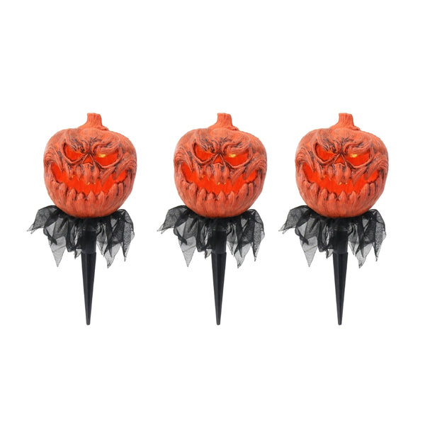 Halloween LED Jack-O'-Lantern Path Lights | Pack of 3, 120 x 11 x 30cm