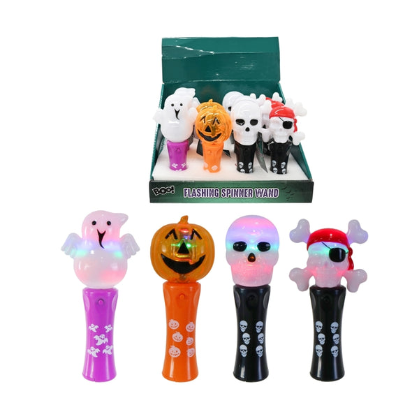 Halloween Flashing Spinner Wand | Battery Operated, 18cm, Assorted