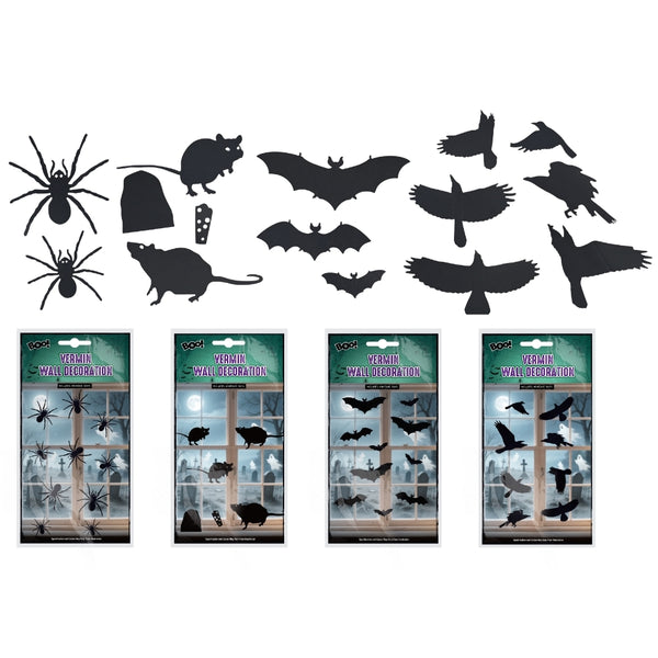 Halloween Vermin Wall Decorations | Assorted Pack, 15.5 x 32.5cm