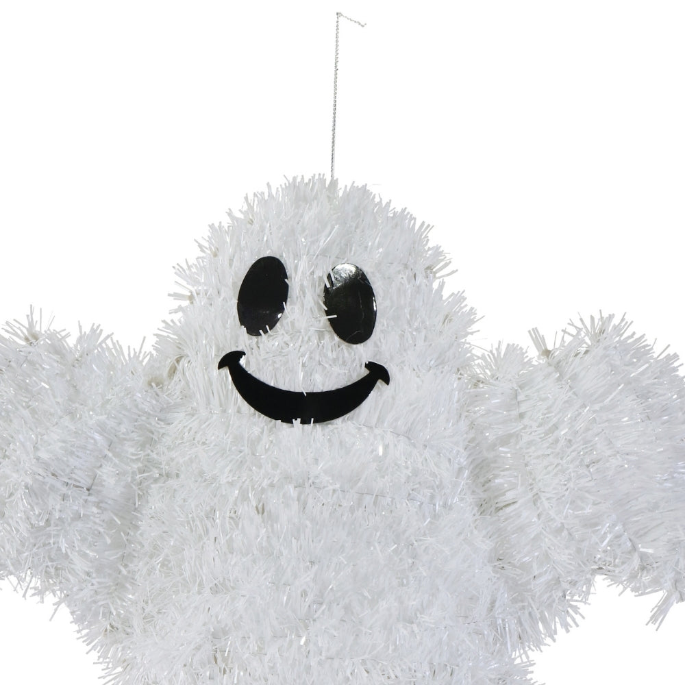 Halloween Hanging Tinsel Ghost Decoration | 39cm White Spooky Party
