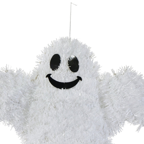 Halloween Hanging Tinsel Ghost Decoration | 39cm White Spooky Party