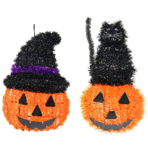 Halloween Hanging Tinsel Pumpkin Decoration | 36cm Assorted