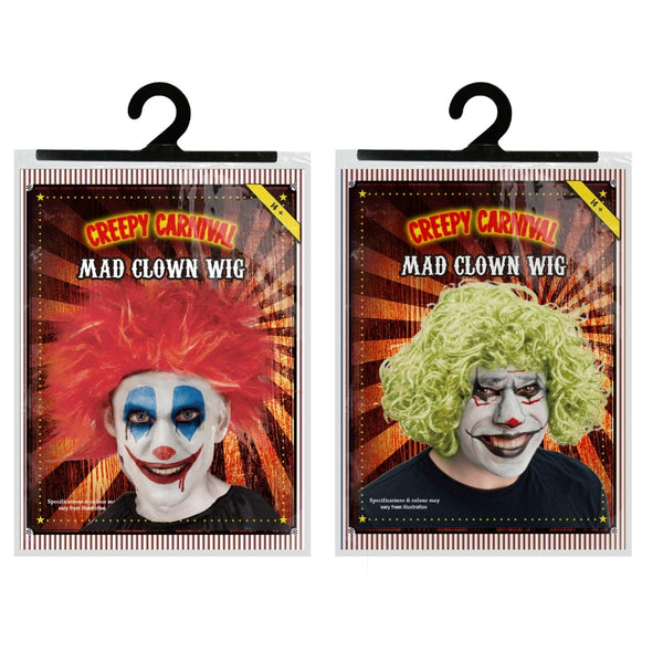 Halloween Mad Clown Wig | Assorted Colours, 23 x 22 x 30cm