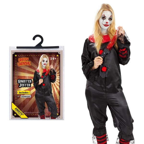 Sinister Jester Halloween Costume | Adult One Size Fits Most
