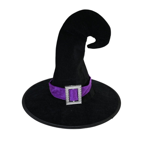 Halloween Witch Hat with Coloured Buckle | Assorted Colours, 41 x 41 x 31cm