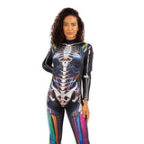 Adult Skeleton Jumpsuit Halloween Costume | Black and White Print