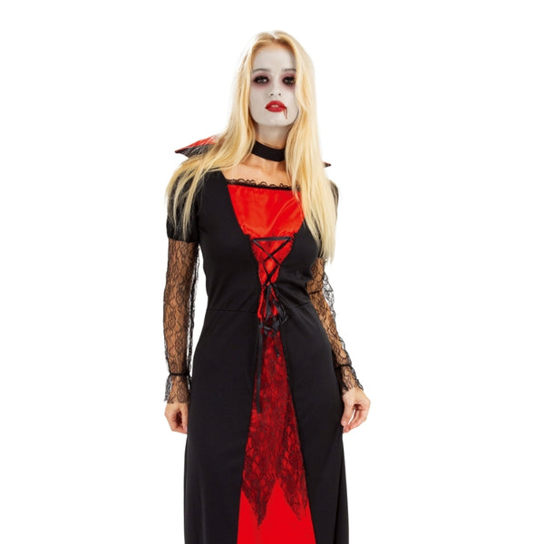 Adult Vampiress Queen Halloween Costume | Gothic Dress with Cape