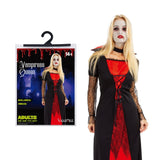 Adult Vampiress Queen Halloween Costume | Gothic Dress with Cape