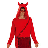 Adult Red Devil Halloween Costume with Hood | Hooded Design